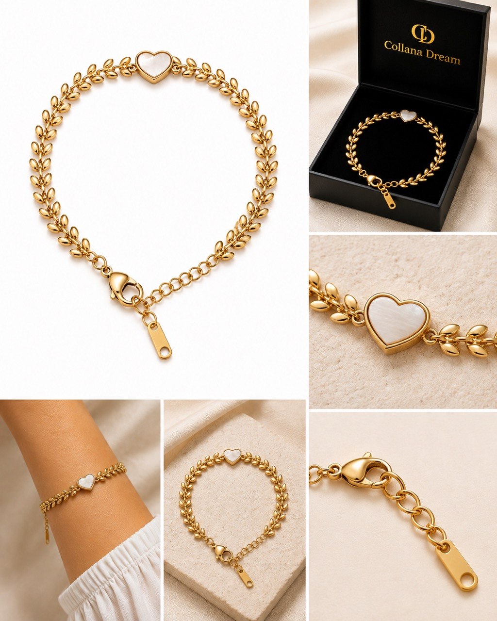 Collezione Aura – Bracciali in acciaio inox placcati oro 18K