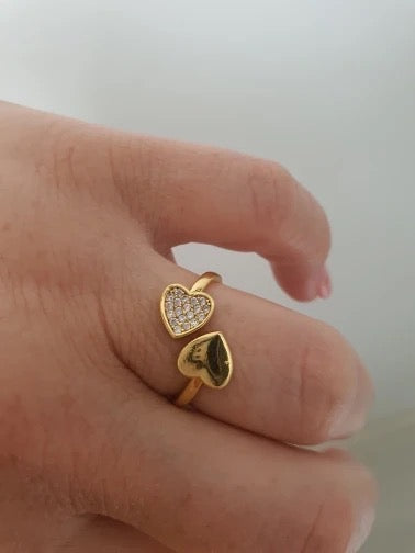 Anello Cuori e Zirconi