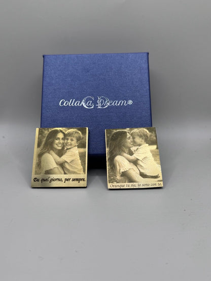 Ritratto Inciso su Ottone – Set da 2 Calamite Personalizzate