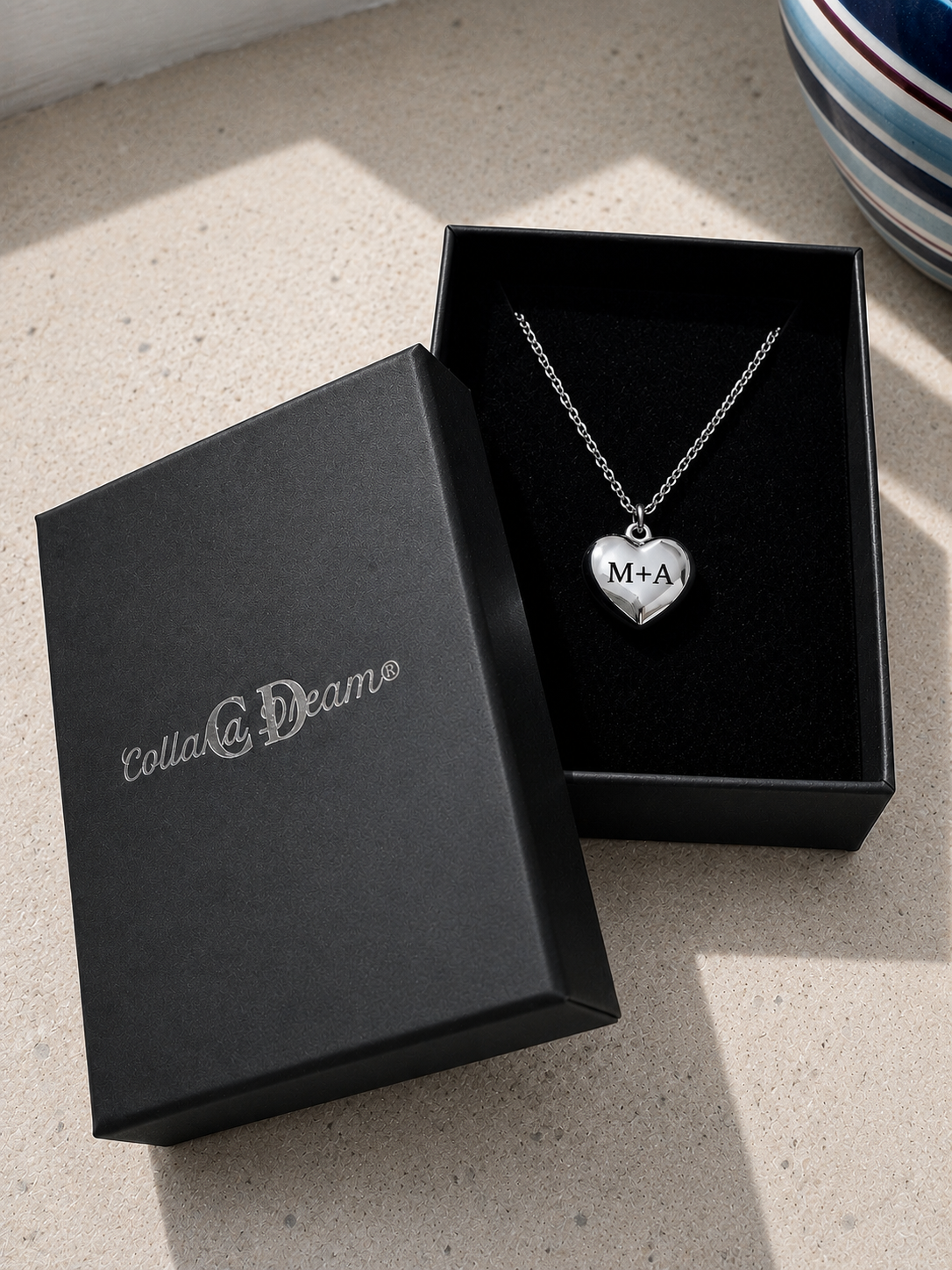 Collana a Cuore 3D Personalizzabile in Acciaio Inossidabile
