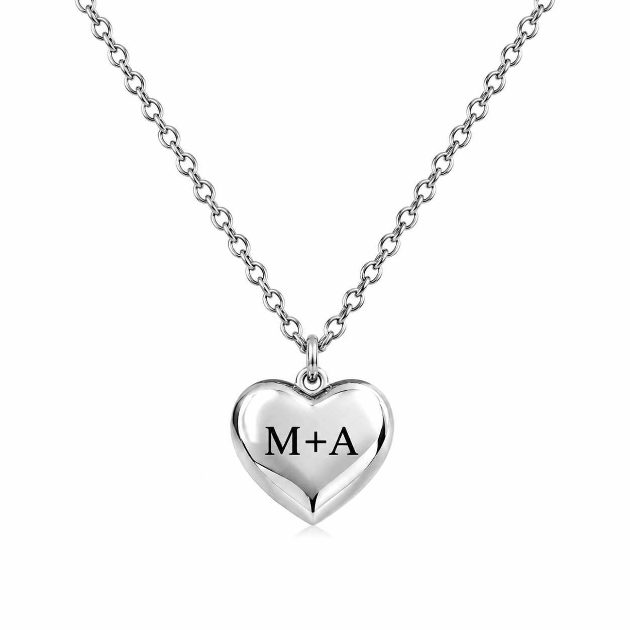 Collana a Cuore 3D Personalizzabile in Acciaio Inossidabile