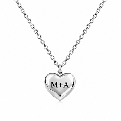 Collana a Cuore 3D Personalizzabile in Acciaio Inossidabile
