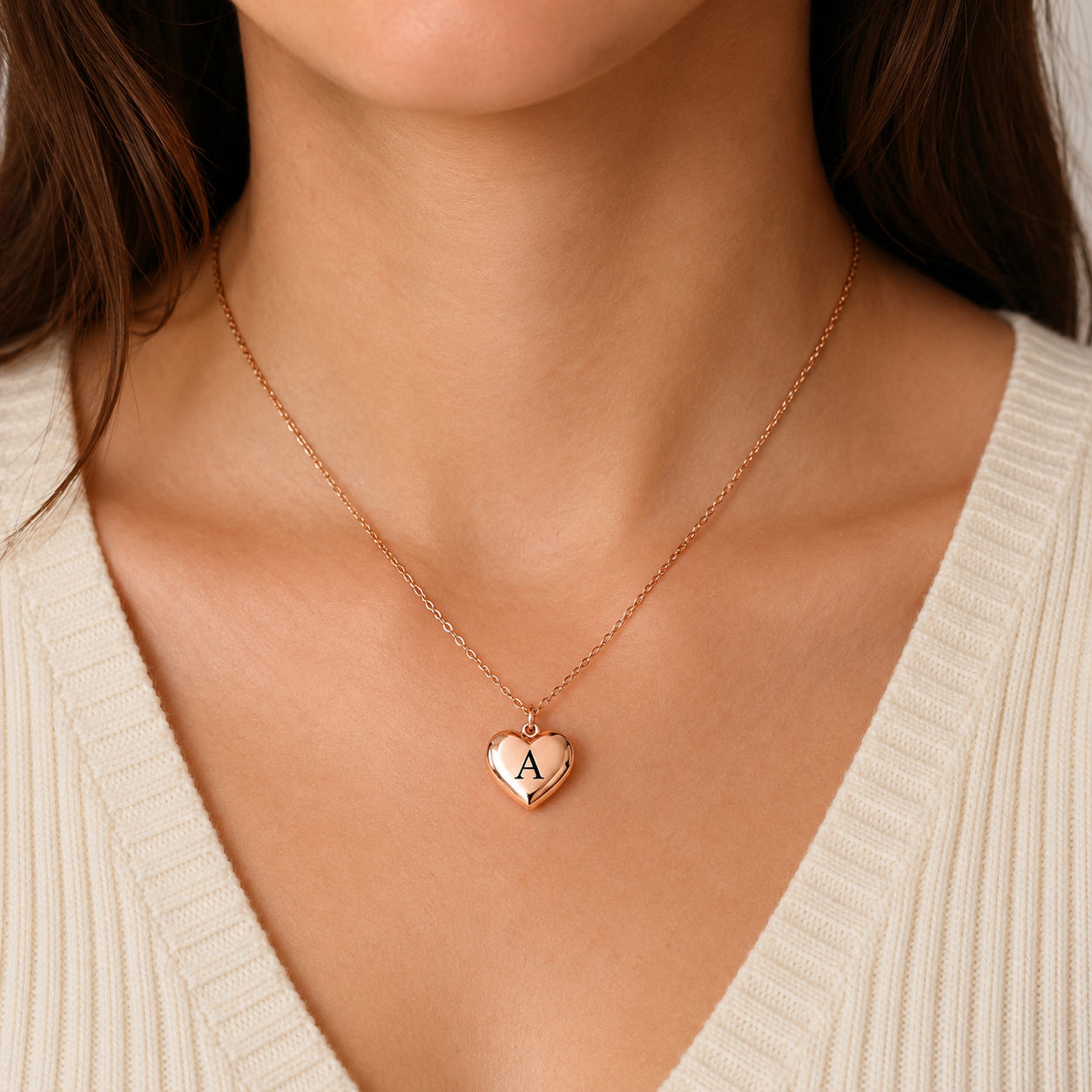 Collana a Cuore 3D Personalizzabile in Acciaio Inossidabile