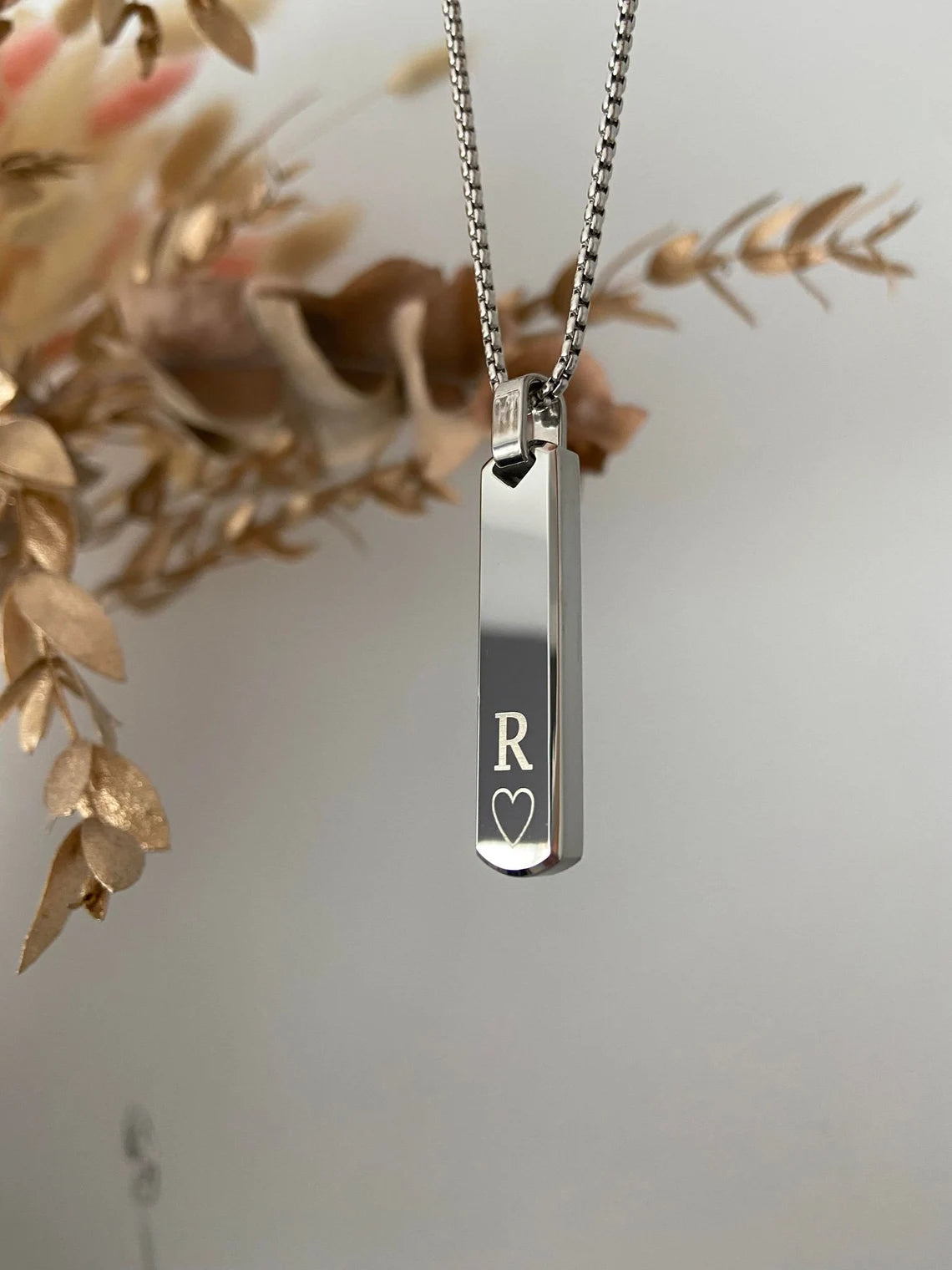 INBLUE Collana Personalizzata Con Perline In Acciaio 316L, Nome Inciso, Ciondoli Per Uomo E Donna, Corda In Pelle O Catena Intrecciata, Regalo Papà O Fidanzato