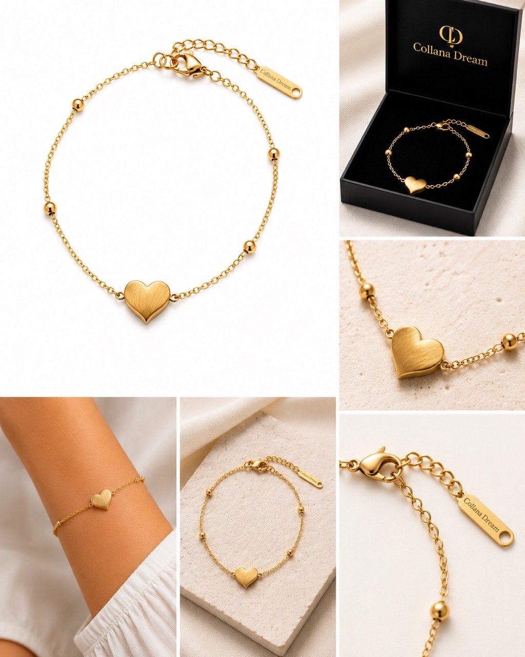 Collezione Aura – Bracciali in acciaio inox placcati oro 18K